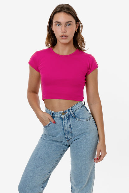 Los Angeles Apparel - 43035 - Cap Sleeve Baby Rib Crop Top