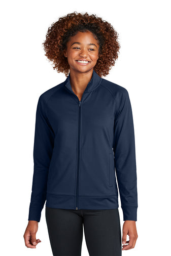 LST857  Sport-Tek Ladies Sport-Wick Stretch Full-Zip Cadet Jacket