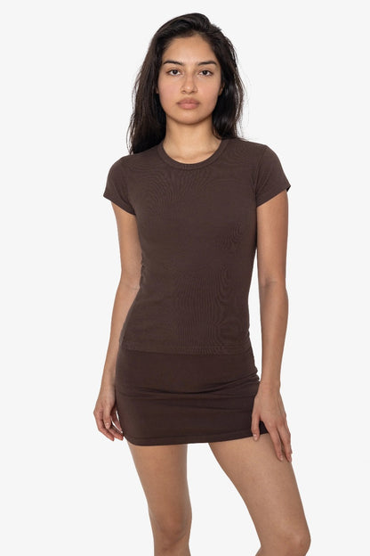 LA Apparel 43021GD - Garment Dye Cap Sleeve Baby Rib T-Shirt