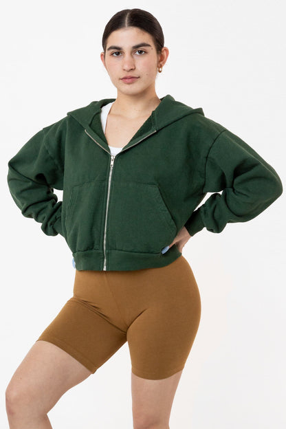 LA APPAREL HF16 - Heavy Fleece Cropped Zip-Up Hoodie