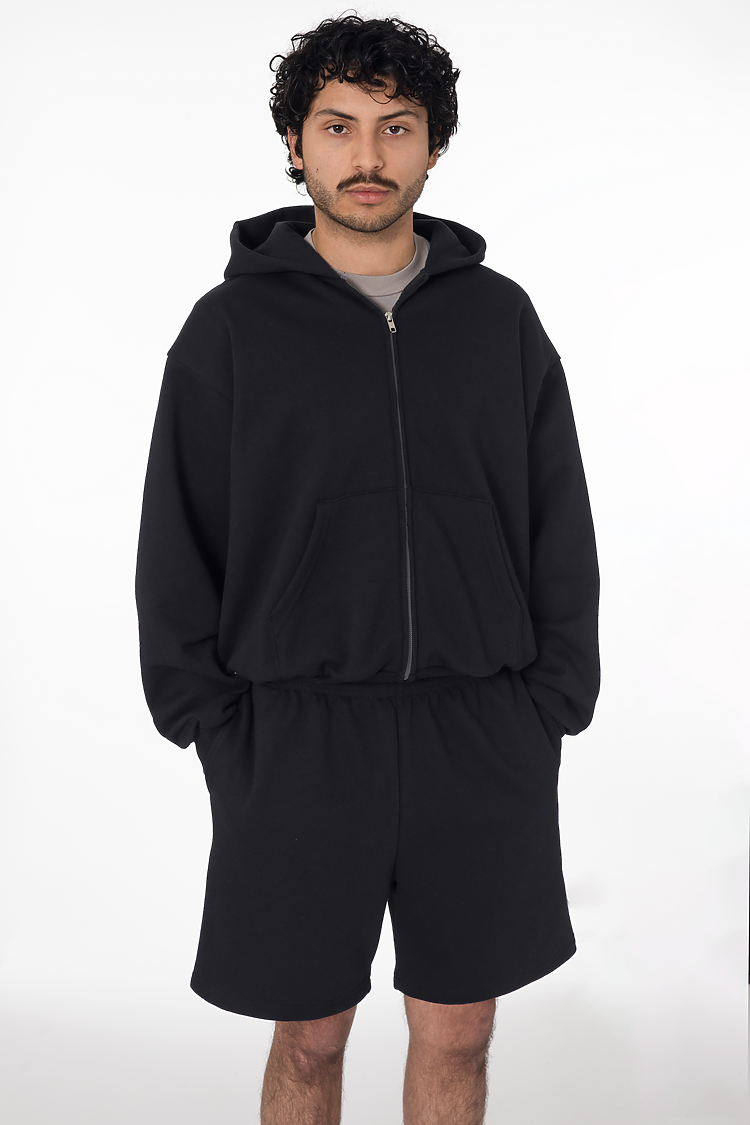 Los Angeles Apparel MWF10 Mid-Weight Crop Zip Hoodie