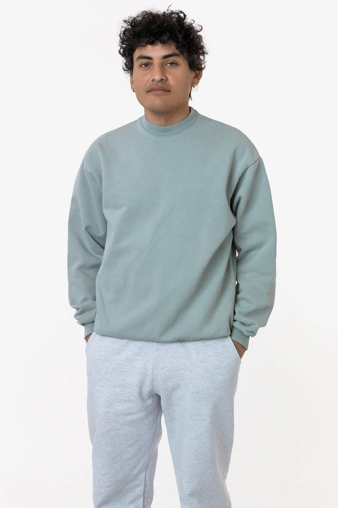 Los Angeles Apparel - HF07GD Mix - Garment Dye Heavy Fleece Pullover Crewneck Sweatshirt (New)