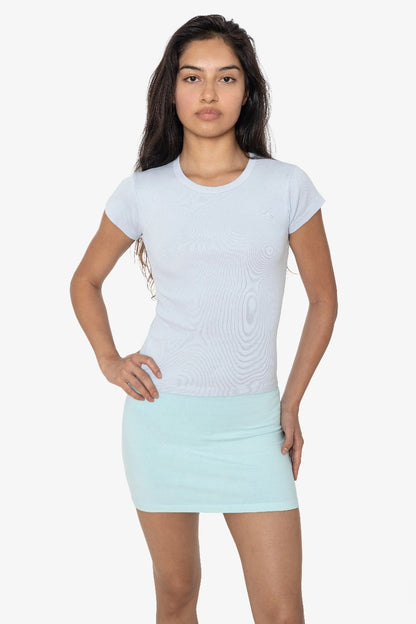 LA Apparel 43021GD - Garment Dye Cap Sleeve Baby Rib T-Shirt