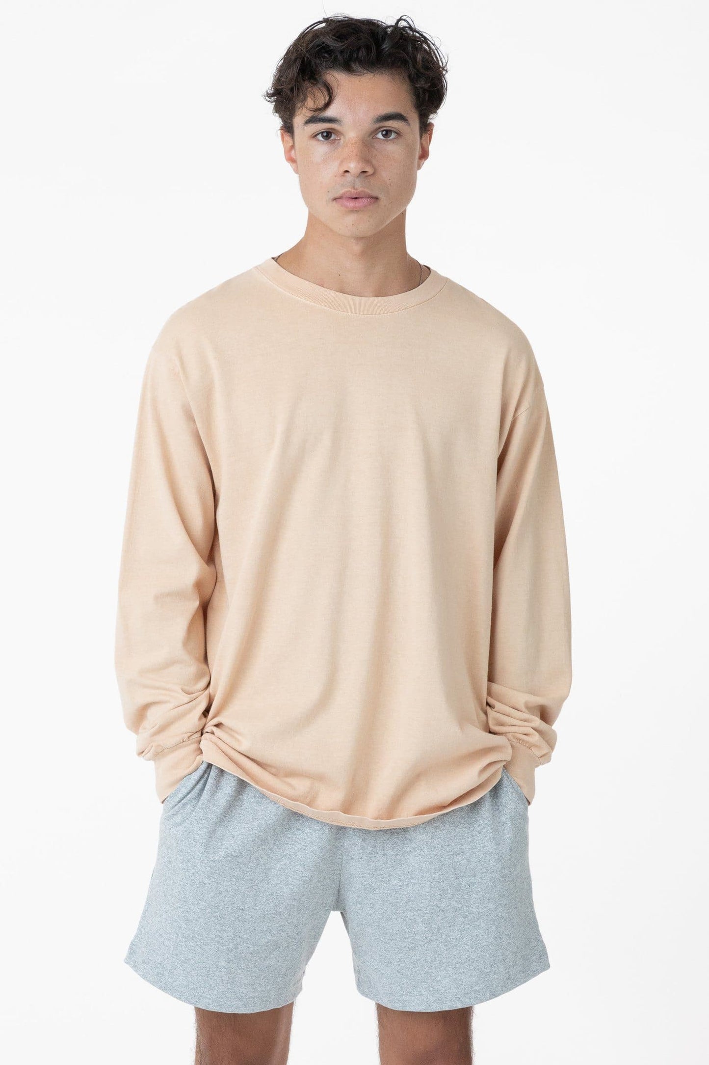 Los Angeles Apparel - 1807GD-B - 6.5oz Long Sleeve Garment Dye Crew Neck T-Shirt (More colors)