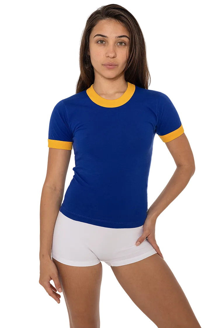 Los Angeles Apparel FF310 WOMENS POLY COTTON RINGER TEE
